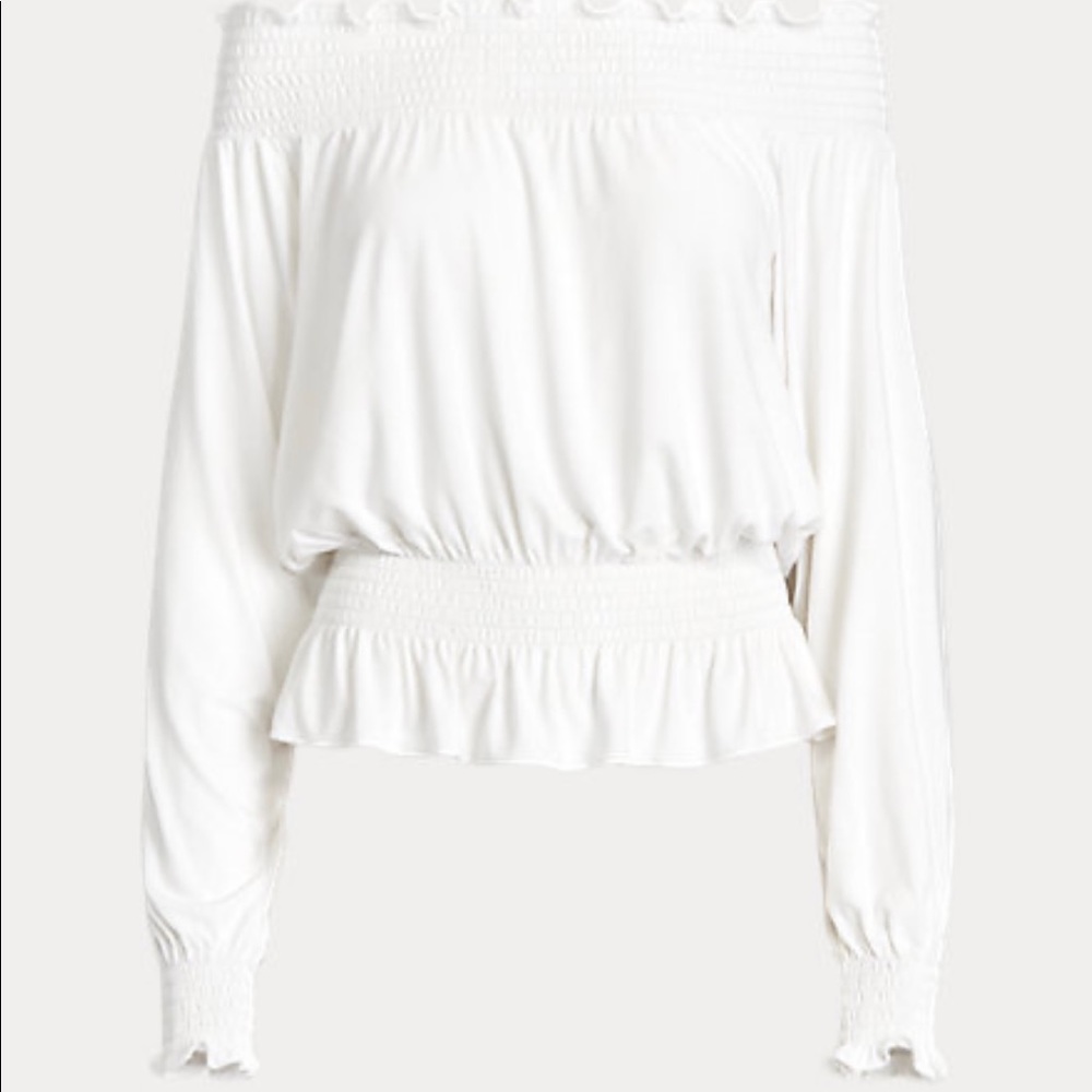 Ralph Lauren jersey off the shoulder top